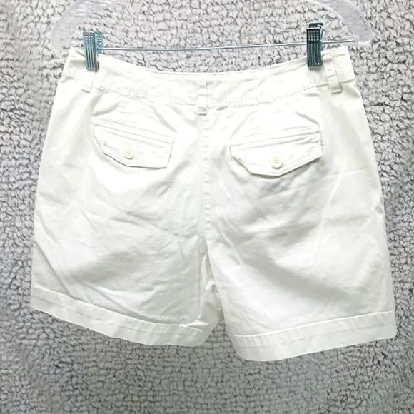 Talbots Womans Stretch Cotton Twill Trousers Shorts Size 10 White - Picture 3 of 6
